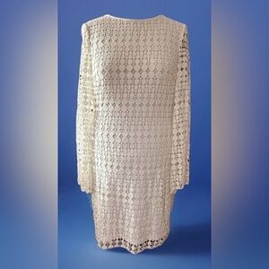 Lauren Ralph Lauren Cream Crochet Long-Sleeve 14